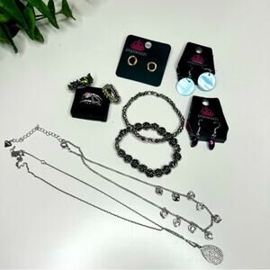 Paparazzi Jewelry Lot Silver Tone Necklace Bracelet Earrings Rings Fashion